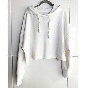 Altar'd State Revival Dreamluxe Cropped Hoodie White Hooded Sweatshirt Large